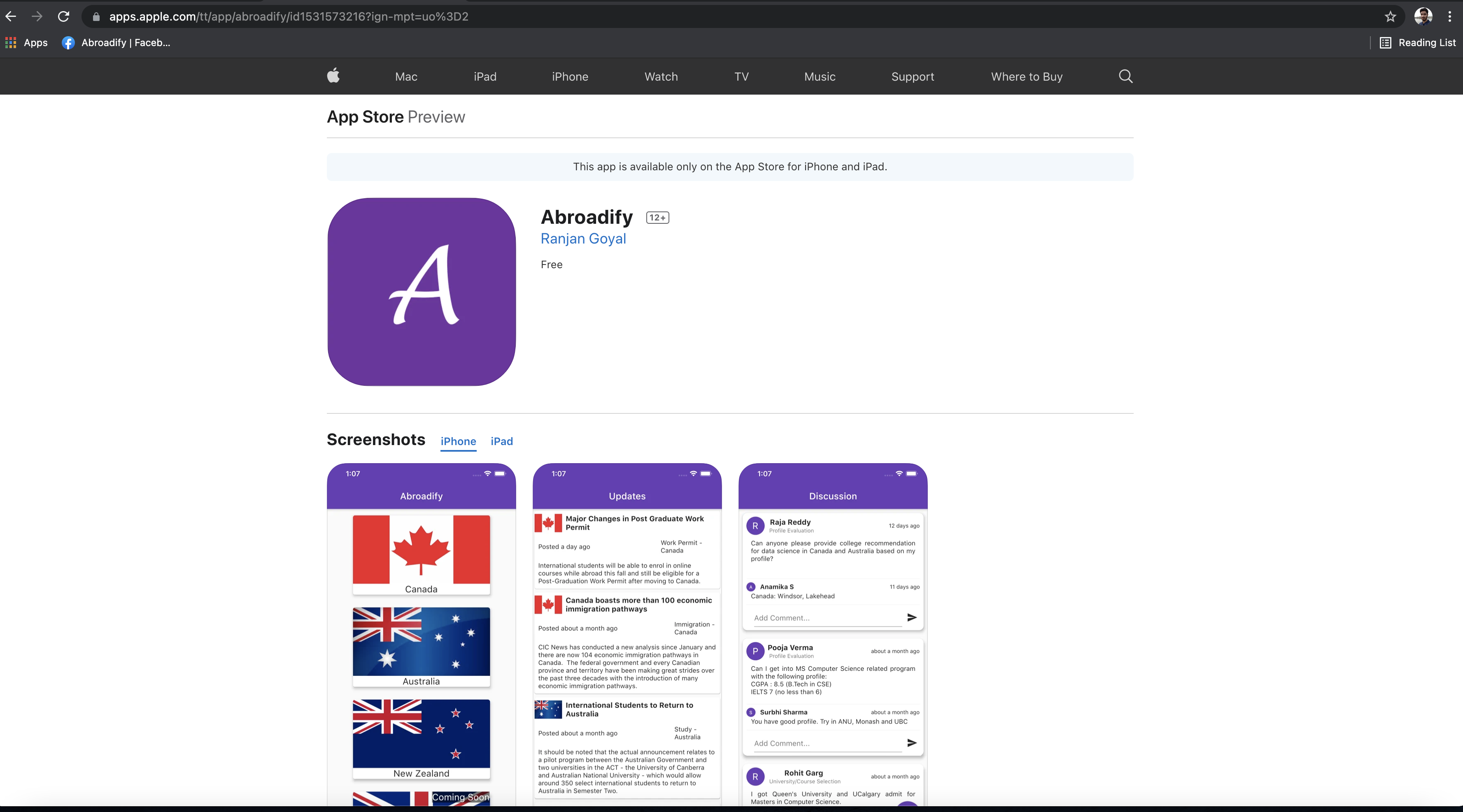 Abroadify Mobile App