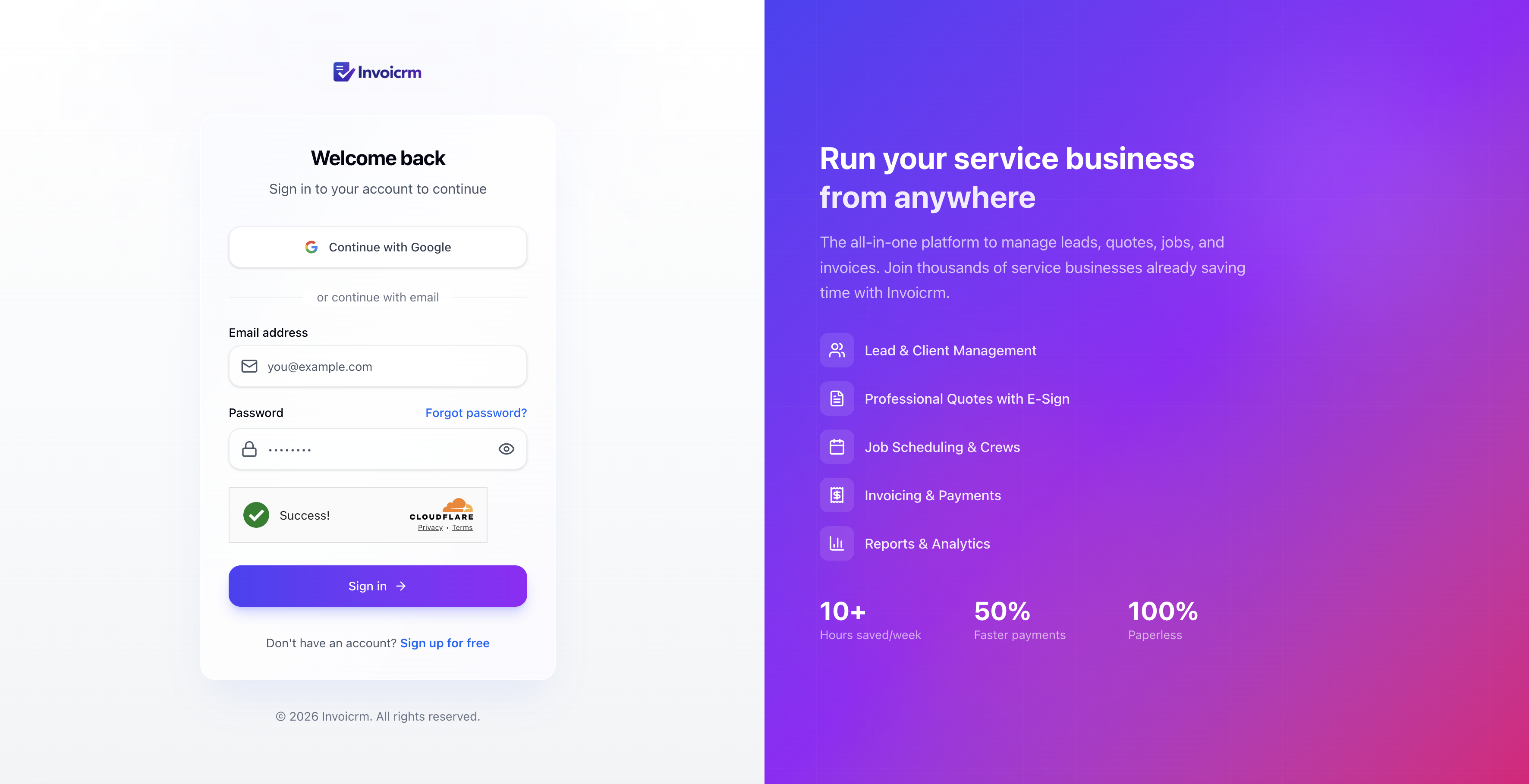 InvoiCRM - Dashboard